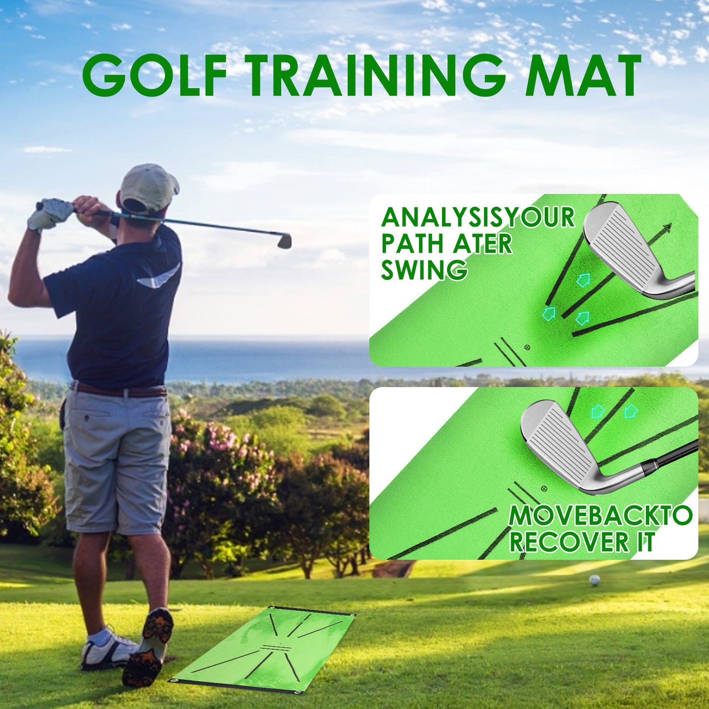 Golf Club Path Detection Hitting Mat
